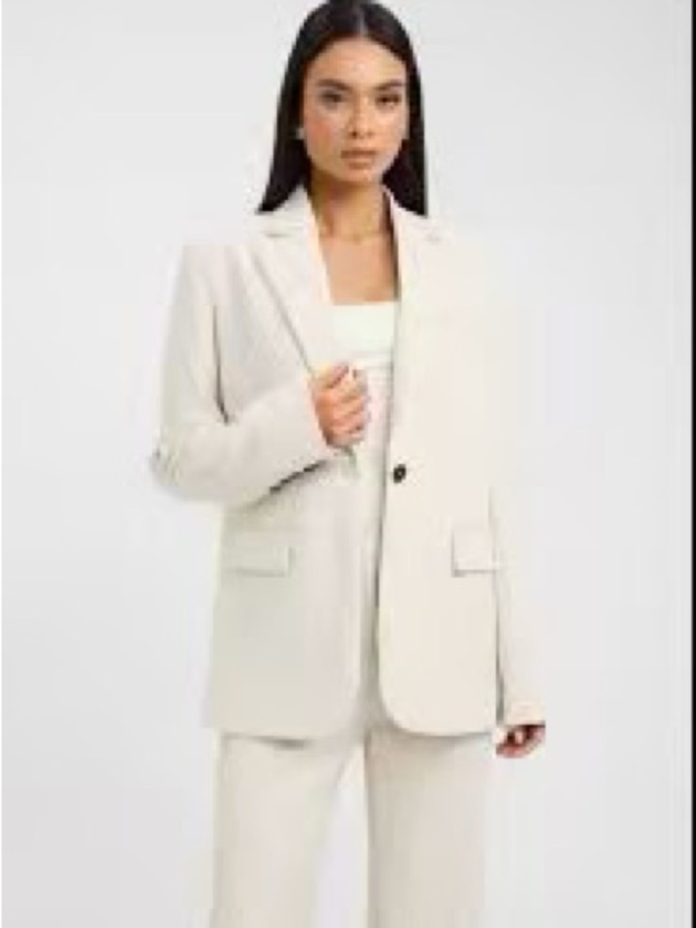 Wilfred Cream Single-Button Notch Lapel Blazer